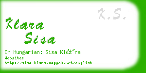 klara sisa business card